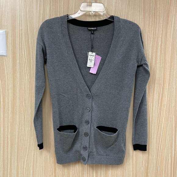 Express Sweaters - New Express Gray Cardigan Size XS
